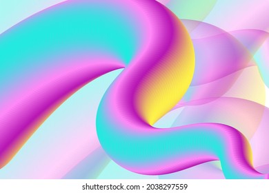 3D Abstract Vector Wallpaper Fluid Liquid Curve Futuristic Background. Multicolor Banner Creative Graphic Design. Dynamic Elements in Vibrant Modern Colors.