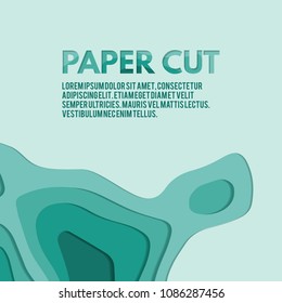 3d abstract wave background. Abstract colorful wave backdrop. Topography background with heights. Kids paper cut pattern design. Vector illustration