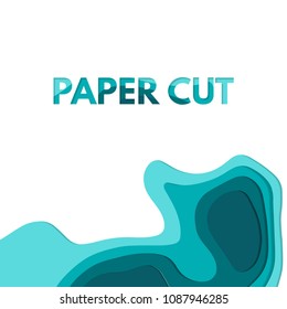 3d abstract wave background. Abstract colorful wave backdrop. Topography background with heights. Kids paper cut pattern design. Vector illustration