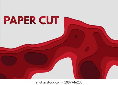 3d abstract wave background. Abstract colorful wave backdrop. Topography background with heights. Kids paper cut pattern design. Vector illustration