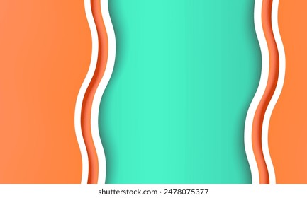 fondo de onda abstracto 3d en color azul. fondo naranja con línea ondulada. trazo de onda. Plantilla de Anuncio con espacio de texto. anunciar Plantilla de Anuncio. fondo degradado azul. Ilustración vectorial