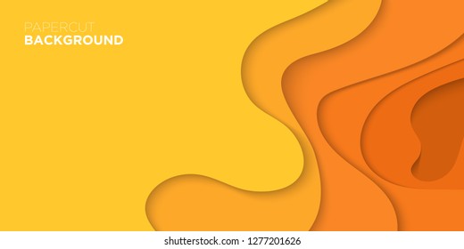 3D abstract wave background with paper cut shapes. Vector design layout for business presentations, flyers, banner posters. Eps10. - Vector