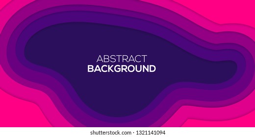 3D abstract wave background with paper cut shapes. Vector design layout for business presentations, flyers, banner posters. Eps10. - Vector