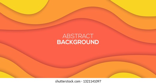 3D abstract wave background with paper cut shapes. Vector design layout for business presentations, flyers, banner posters. Eps10. - Vector