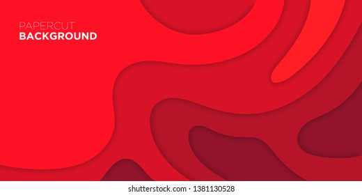 3D abstract wave background with paper cut shapes. Vector design layout for business presentations, flyers, banner posters. Eps10. - Vector