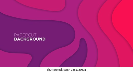 3D abstract wave background with paper cut shapes. Vector design layout for business presentations, flyers, banner posters. Eps10. - Vector