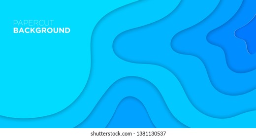 3D abstract wave background with paper cut shapes. Vector design layout for business presentations, flyers, banner posters. Eps10. - Vector