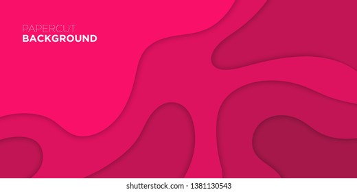 3D abstract wave background with paper cut shapes. Vector design layout for business presentations, flyers, banner posters. Eps10. - Vector