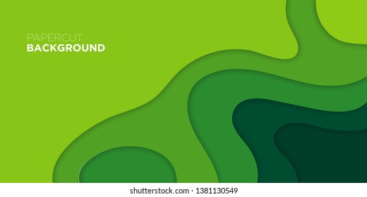 3D abstract wave background with paper cut shapes. Vector design layout for business presentations, flyers, banner posters. Eps10. - Vector