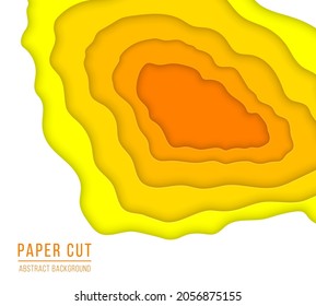 3D abstract wave background with paper cut shapes. Carving art. Cover layout design template. Osters, prints, decoration, cards, brochure cover.