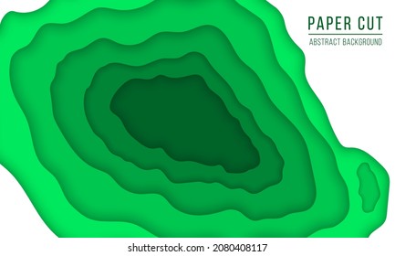 3D abstract wave background with paper cut shapes. Carving art. Cover layout design template. Osters, prints, decoration, cards, brochure cover.