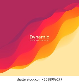 3D abstract wavy background with beautiful gradient colour transition. Dynamic wave. Modern screen design. Vector illustration for banner, flyer, brochure, booklet, presentation or website design.