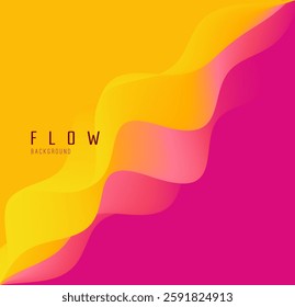 3D abstract wavy background with beautiful gradient colour transition. Dynamic wave. Modern screen design. Vector illustration for banner, flyer, brochure, booklet, presentation or website design.