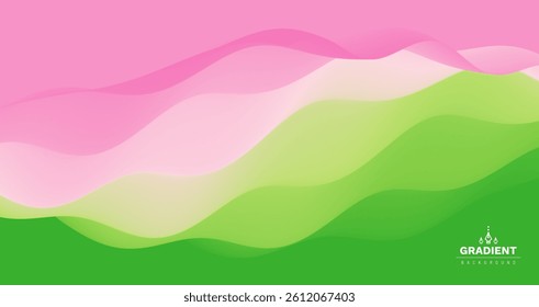 3D abstract wavy background with beautiful gradient colour transition. Dynamic wave. Vector illustration for banner, flyer, brochure, booklet, presentation or website design.