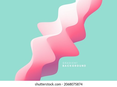 3D abstract wavy background with modern gradient colors. Motion sound wave. Vector illustration for banner, flyer, brochure, booklet, presentation or websites design. 