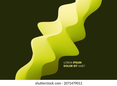 3D abstract wavy background with modern gradient colors. Motion sound wave. Vector illustration for banner, flyer, brochure, booklet, presentation or websites design. 