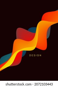 3D abstract wavy background with modern gradient colors. Motion sound wave. Vector illustration for banner, flyer, brochure, booklet, presentation or websites design. 