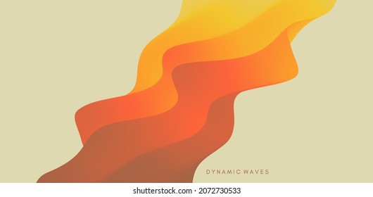 Abstrakter 3D-Hintergrund mit modernen Farbverlauf-Farben. Bewegung Schallwelle. Vektorgrafik für Banner, Flyer, Broschüren, Broschüren, Präsentationen oder Webdesign. 