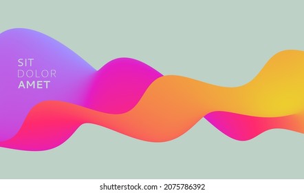3D abstract wavy background with modern gradient colors. Motion sound wave. Vector illustration for banner, flyer, brochure, booklet, presentation or websites design. 