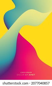 3D abstract wavy background with modern gradient colors. Motion sound wave. Vector illustration for banner, flyer, brochure, booklet, presentation or websites design. 