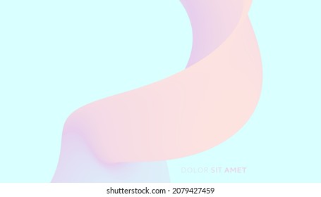 3D abstract wavy background with modern gradient colors. Motion sound wave. Vector illustration for banner, flyer, brochure, booklet, presentation or websites design. 