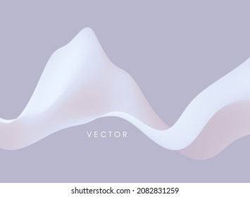 3D abstract wavy background with modern gradient colors. Motion sound wave. Vector illustration for banner, flyer, brochure, booklet, presentation or websites design. 
