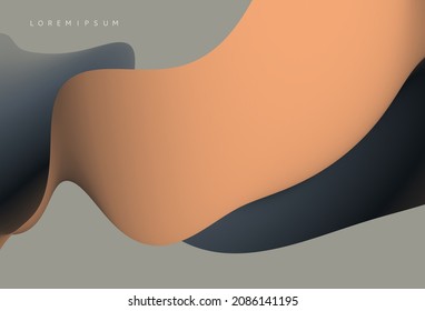 3D abstract wavy background with modern gradient colors. Motion sound wave. Vector illustration for banner, flyer, brochure, booklet, presentation or websites design. 
