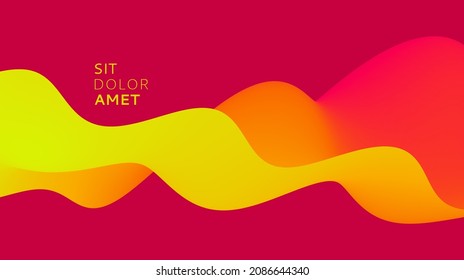 3D abstract wavy background with modern gradient colors. Motion sound wave. Vector illustration for banner, flyer, brochure, booklet, presentation or websites design. 