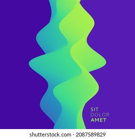 Fondo ondulado abstracto 3D con colores gradientes modernos. Ola de sonido de movimiento. Ilustración vectorial para banner, volante, folleto, folleto, presentación o diseño de sitios web. 