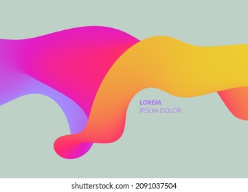 3D abstract wavy background with modern gradient colors. Motion sound wave. Vector illustration for banner, flyer, brochure, booklet, presentation or websites design. 
