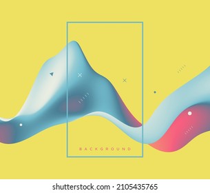 3D abstract wavy background with modern gradient colors. Motion sound wave. Vector illustration for banner, flyer, brochure, booklet, presentation or websites design. 
