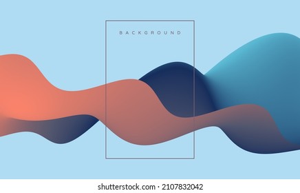 3D abstract wavy background with modern gradient colors. Motion sound wave. Vector illustration for banner, flyer, brochure, booklet, presentation or websites design. 