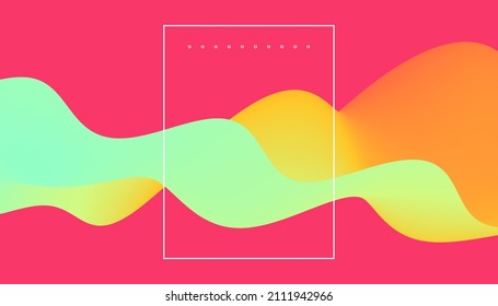 Fondo ondulado abstracto 3D con colores gradientes modernos. Ola de sonido de movimiento. Ilustración vectorial para banner, volante, folleto, folleto, presentación o diseño de sitios web. 
