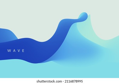 3D abstract wavy background with modern gradient colors. Motion sound wave. Vector illustration for banner, flyer, brochure, booklet, presentation or websites design. 