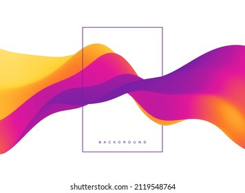 3D abstract wavy background with modern gradient colors. Motion sound wave. Vector illustration for banner, flyer, brochure, booklet, presentation or websites design. 