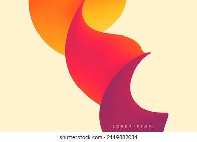 3D abstract wavy background with modern gradient colors. Motion sound wave. Vector illustration for banner, flyer, brochure, booklet, presentation or websites design. 