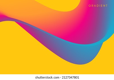 3D abstract wavy background with modern gradient colors. Motion sound wave. Vector illustration for banner, flyer, brochure, booklet, presentation or websites design. 