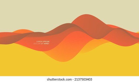 3D abstract wavy background with modern gradient colors. Motion sound wave. Vector illustration for banner, flyer, brochure, booklet, presentation or websites design. 