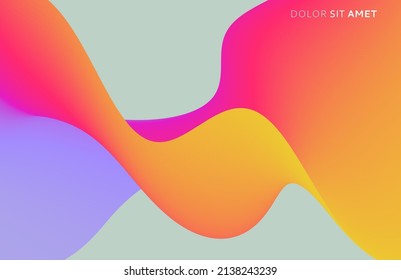 3D abstract wavy background with modern gradient colors. Motion sound wave. Vector illustration for banner, flyer, brochure, booklet, presentation or websites design. 