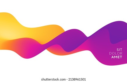 3D abstract wavy background with modern gradient colors. Motion sound wave. Vector illustration for banner, flyer, brochure, booklet, presentation or websites design. 