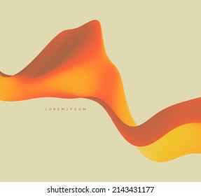 3D abstract wavy background with modern gradient colors. Motion sound wave. Vector illustration for banner, flyer, brochure, booklet, presentation or websites design. 