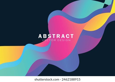 3D abstract wavy background with modern gradient colors. Motion sound wave. Vector illustration for banner, flyer, brochure, booklet, presentation