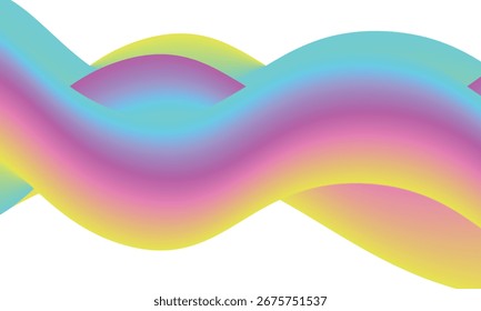 Formas de gradiente ondulado abstrato 3D na ilustração de vetor branco