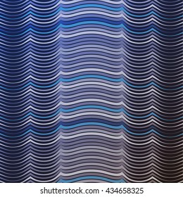 3d abstract wavy lines background, optical illusion art vector
