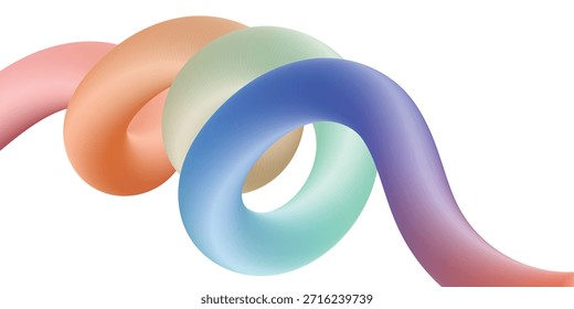 3d cintas onduladas Abstractas. Formas de línea de degradado.