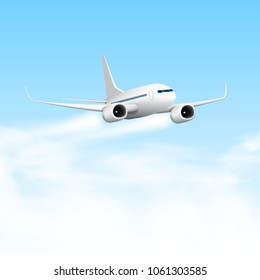 3D Abstract White Airplane Isolated. EPS10 Vector
