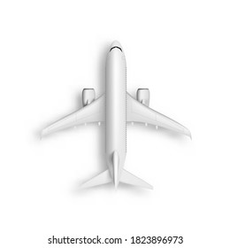 3D Abstract White Airplane Isolated. EPS10 Vector