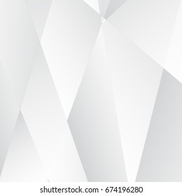 3D abstract white background. Gray paper origami pattern. Modern polygon background. Interior futuristic backdrop. Vector illustration. Geometric triangular backdrop. Trendy minimalistic design.