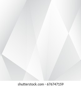 3D abstract white background. Gray paper origami pattern. Modern polygon background. Interior futuristic backdrop. Vector illustration. Geometric triangular backdrop. Trendy minimalistic design.