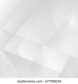 3D abstract white background. Gray paper origami pattern. Modern polygon background. Interior futuristic backdrop. Vector illustration. Geometric triangular backdrop. Trendy minimalistic design.